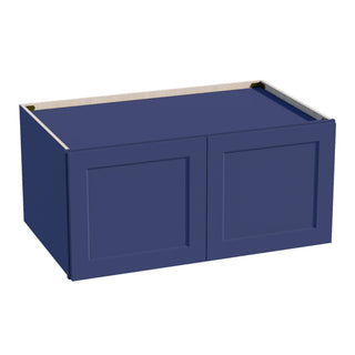 HB - W391824: Indigo Blue Shaker 39"W x 18"H x 24"D 2 Doors Standard Bridge Wall Cabinet - homecabinets