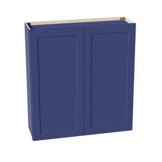 HB - W3942: Indigo Blue Shaker 39"W x 42"H 2 Doors & 3 Shelves Standard Wall Cabinet - homecabinets