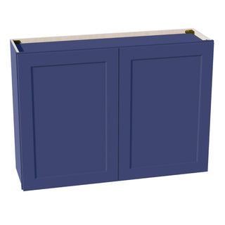 HB - W4230: Indigo Blue Shaker 42"W x 30"H 2 Doors & 2 Shelves Standard Wall Cabinet - homecabinets