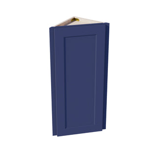 HB - WAE1236: Indigo Blue Shaker 12"W x 36"H x 12"D 1 Door & 2 Shelves Wall Angle End Cabinet - homecabinets