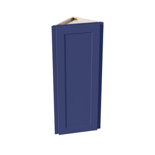 HB - WAE1242: Indigo Blue Shaker 12"W x 42"H x 12"D 1 Door & 3 Shelves Wall Angle End Cabinet - homecabinets