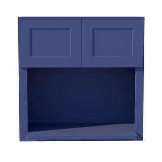 HB - WM3030: Indigo Blue Shaker 30"W x 30"H 2 Doors Wall Built - in Microwave Cabinets - homecabinets