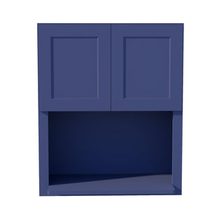 HB - WM3036: Indigo Blue Shaker 30"W x 36"H 2 Doors Wall Built - in Microwave Cabinets - homecabinets