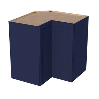 HB - WPC2442: Indigo Blue Shaker 24"W x 42"H 1 Door & 3 Shelves Pie Cut Wall Corner Cabinet - homecabinets