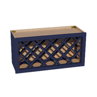 HB - WR3015: Indigo Blue Shaker 30"W x 15"H x 12"D Wall Wine Rack Incl. Shelf - homecabinets