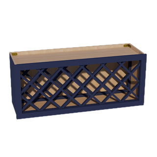 HB - WR3615: Indigo Blue Shaker 36"W x 15"H x 12"D Wall Wine Rack Incl. Shelf - homecabinets