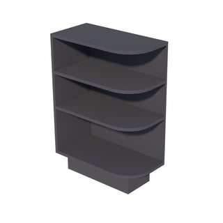 HE - BES12L: Ebony Black Shaker 12" 4 Shelves End Shelf Corner Base Cabinets (Left Open) - homecabinets