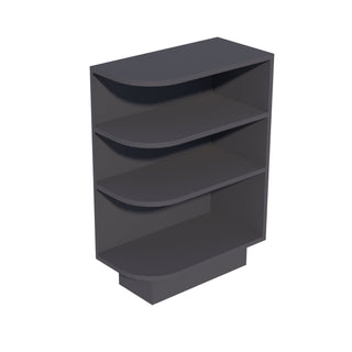 HE - BES12R: Ebony Black Shaker 12" 4 Shelves End Shelf Corner Base Cabinets (Right Open) - homecabinets