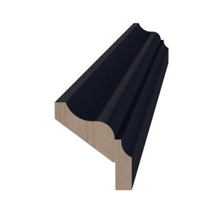 HE - CM6: Ebony Black Shaker 96"W x 3 - 1/2"H x 2 - 1/2"D Crown Molding - homecabinets