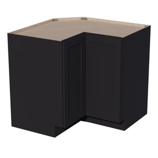 HE - LSB33: Ebony Black Shaker 33" 2 Doors Lazy Susan Corner Base Cabinet - homecabinets