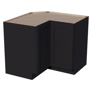 HE - LSB36: Ebony Black Shaker 36" 2 Doors Lazy Susan Corner Base Cabinet - homecabinets