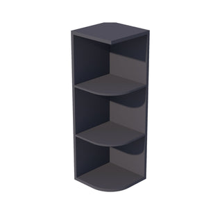 HE - OE1236: Ebony Black Shaker 12"W x 36"H 4 Shelves Wall End Shelf Cabinet - homecabinets