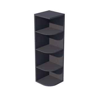 HE - OE1242: Ebony Black Shaker 12"W x 42"H 4 Shelves Wall End Shelf Cabinet - homecabinets