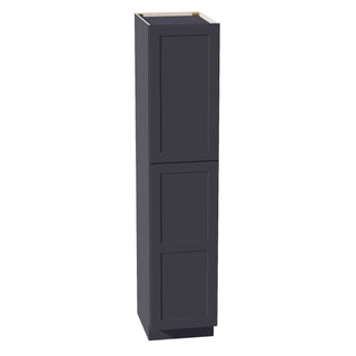 HE - TP1884: Ebony Black Shaker 18"W x 84"H x 24"D 2 Doors & 5 Shelves Tall Shelf Pantry Cabinets - homecabinets