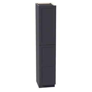 HE - TP1890: Ebony Black Shaker 18"W x 90"H x 24"D 2 Doors & 5 Shelves Tall Shelf Pantry Cabinets - homecabinets