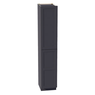 HE - TP1896: Ebony Black Shaker 18"W x 96"H x 24"D 2 Doors & 6 Shelves Tall Shelf Pantry Cabinets - homecabinets