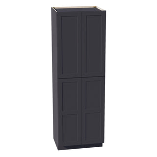 HE - TP3090: Ebony Black Shaker 30"W x 90"H x 24"D 4 Door & 5 Shelves Tall Shelf Pantry Cabinets - homecabinets