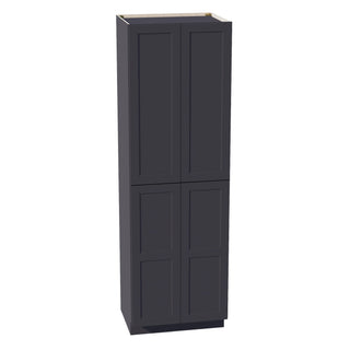 HE - TP3096: Ebony Black Shaker 30"W x 96"H x 24"D 2 Doors & 6 Shelves Tall Shelf Pantry Cabinets - homecabinets