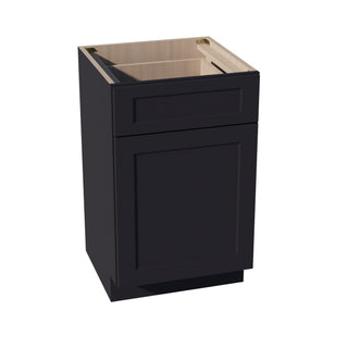 HE - VB2121: Ebony Black Shaker 21"W x 34 - 1/2"H x 21"D 1 Door & 1 Drawer Single Door Vanity Base Cabinets - homecabinets