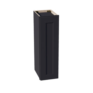 HE - W0930: Ebony Black Shaker 09"W x 30"H 1 Door & 2 Shelves Standard Wall Cabinet - homecabinets