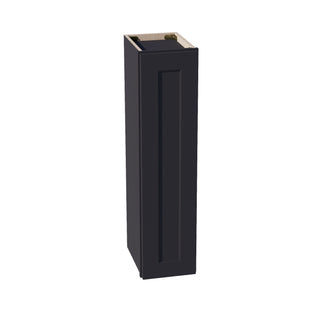 HE - W0936: Ebony Black Shaker 09"W x 36"H 1 Door & 2 Shelves Standard Wall Cabinet - homecabinets