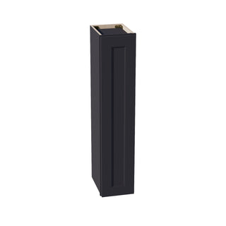 HE - W0942: Ebony Black Shaker 09"W x 42"H 1 Door & 3 Shelves Standard Wall Cabinet - homecabinets