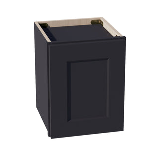 HE - W1215: Ebony Black Shaker 12"W x 15"H 1 Door Standard Wall Bridge Cabinet - homecabinets