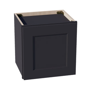 HE - W1515: Ebony Black Shaker 15"W x 15"H 1 Door Standard Wall Bridge Cabinet - homecabinets