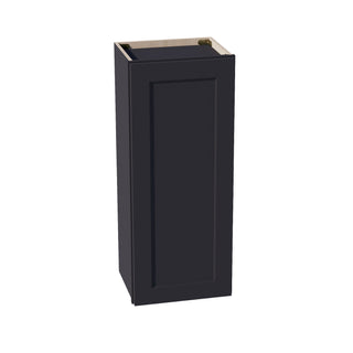 HE - W1536: Ebony Black Shaker 15"W x 36"H 1 Door & 2 Shelves Standard Wall Cabinet - homecabinets