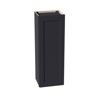 HE - W1542: Ebony Black Shaker 15"W x 42"H 1 Door & 3 Shelves Standard Wall Cabinet - homecabinets