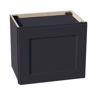 HE - W1815: Ebony Black Shaker 18"W x 15"H 1 Door Standard Wall Bridge Cabinet - homecabinets