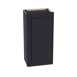 HE - W1836: Ebony Black Shaker 18"W x 36"H 1 Door & 2 Shelves Standard Wall Cabinet - homecabinets