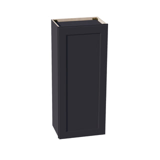 HE - W1842: Ebony Black Shaker 18"W x 42"H 1 Door & 3 Shelves Standard Wall Cabinet - homecabinets