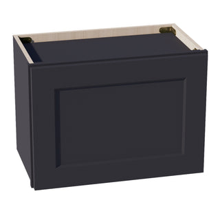 HE - W2115: Ebony Black Shaker 21"W x 15"H 1 Door Standard Wall Bridge Cabinet - homecabinets