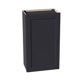 HE - W2136: Ebony Black Shaker 21"W x 36"H 1 Door & 2 Shelves Standard Wall Cabinet - homecabinets