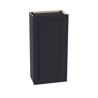 HE - W2142: Ebony Black Shaker 21"W x 42"H 1 Door & 3 Shelves Standard Wall Cabinet - homecabinets