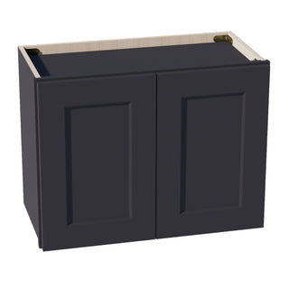 HE - W2418: Ebony Black Shaker 24"W x 18"H 2 Doors Standard Wall Bridge Cabinet - homecabinets