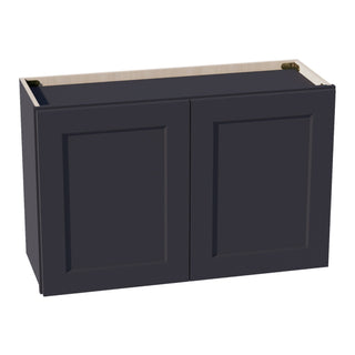 HE - W3321: Ebony Black Shaker 33"W x 21"H 2 Doors Standard Wall Bridge Cabinet - homecabinets