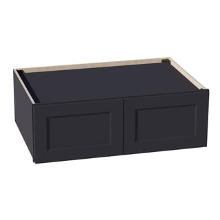 HE - W361224: Ebony Black Shaker 36"W x 12"H x 24"D 2 Doors Standard Bridge Wall Cabinet - homecabinets