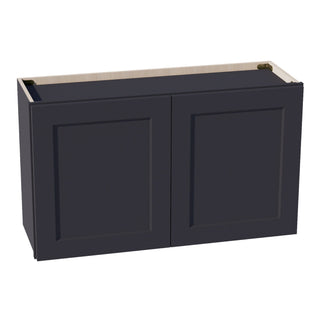 HE - W3621: Ebony Black Shaker 36"W x 21"H 2 Doors Standard Wall Bridge Cabinet - homecabinets