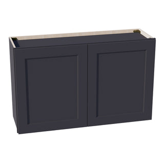 HE - W3924: Ebony Black Shaker 39"W x 24"H 2 Doors Standard Wall Bridge Cabinet - homecabinets