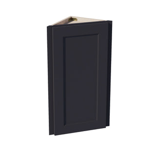 HE - WAE1230: Ebony Black Shaker 12"W x 30"H x 12"D 1 Door & 2 Shelves Wall Angle End Cabinet - homecabinets