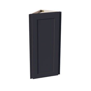 HE - WAE1236: Ebony Black Shaker 12"W x 36"H x 12"D 1 Door & 2 Shelves Wall Angle End Cabinet - homecabinets