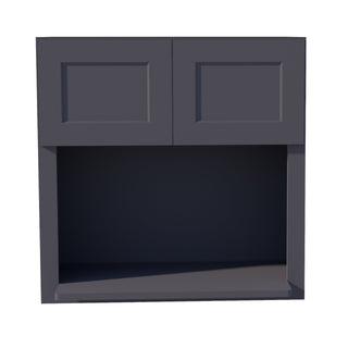 HE - WM3030: Ebony Black Shaker 30"W x 30"H 2 Doors Wall Built - in Microwave Cabinets - homecabinets