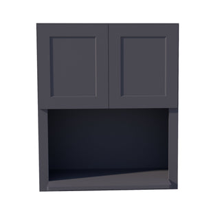 HE - WM3036: Ebony Black Shaker 30"W x 36"H 2 Doors Wall Built - in Microwave Cabinets - homecabinets