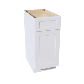 HF - B15: Frost White Shaker 15" 1 Drawer 1 Door Standard Base Cabinet - homecabinets