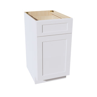 HF - B18: Frost White Shaker 18" 1 Drawer 1 Door Standard Base Cabinet - homecabinets