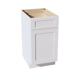 HF - B18TR: Frost White Shaker 18" 1 Drawer Trash Pull Out Base Cabinet - homecabinets