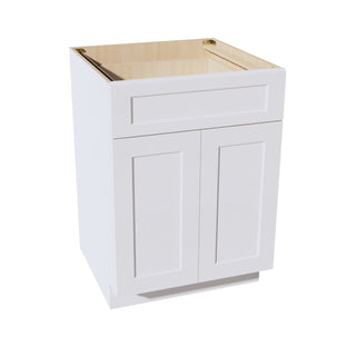 HF - B24: Frost White Shaker 24" 1 Drawer 2 Doors Standard Base Cabinet - homecabinets