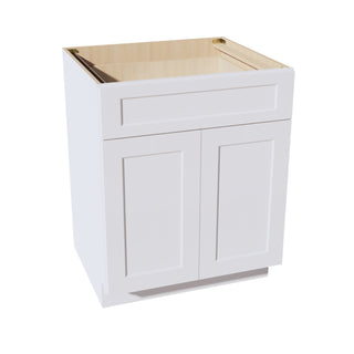 HF - B27: Frost White Shaker 27" 1 Drawer 2 Doors Standard Base Cabinet - homecabinets